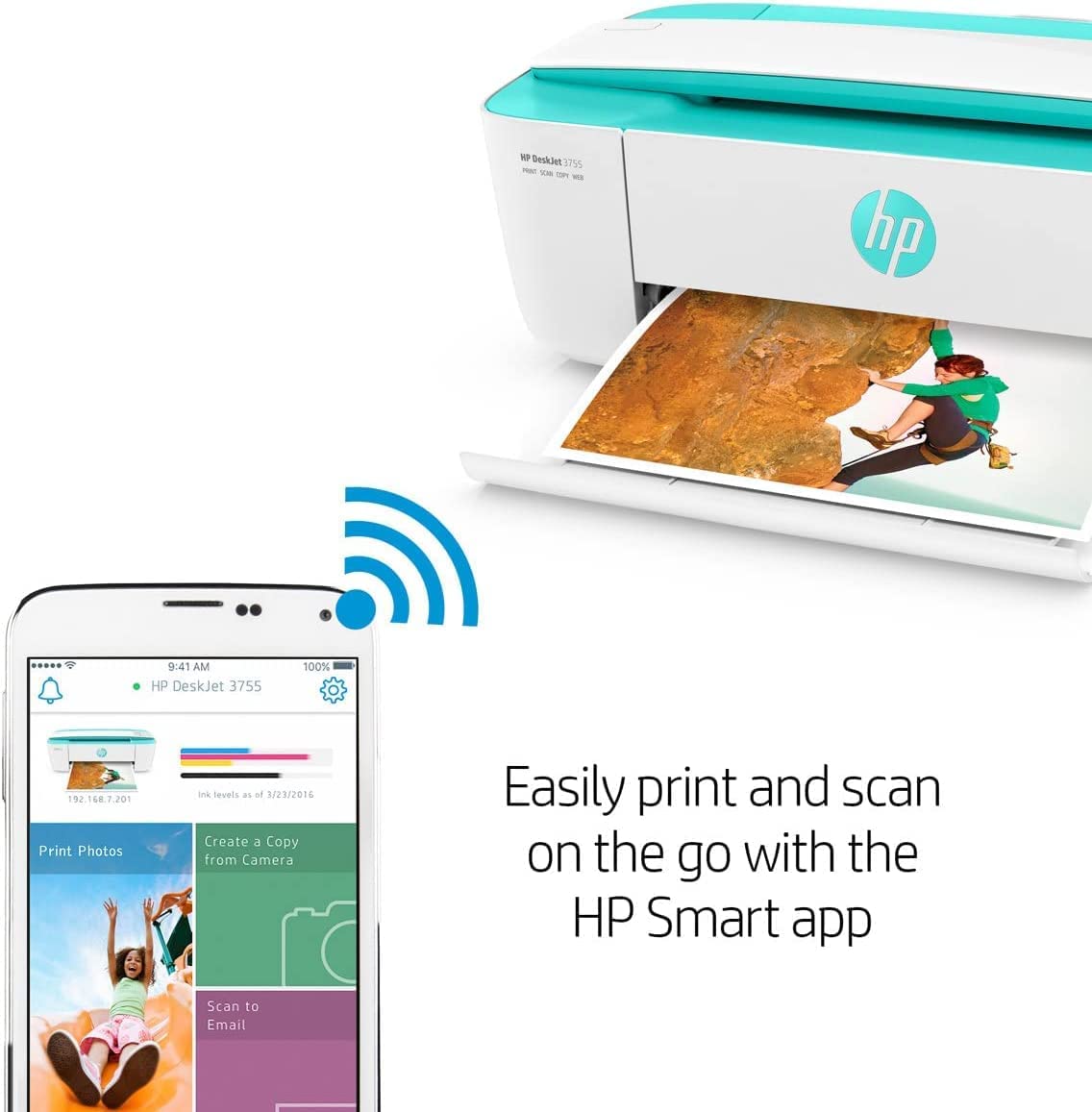 NEEGO HP DeskJet Wireless Color Inkjet Printer All-in-One with LCD Display - Print Scan Copy and Mobile Printing Ultra Compact 6 ft Printer Cable - Image 4